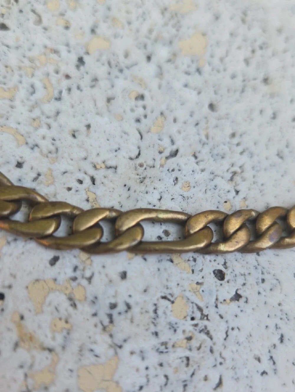 Vintage Gold-Tone Brass Figaro Chain Necklace 24
